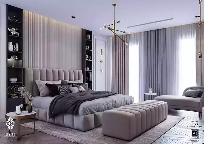 Modern Master Bedroom 3D model