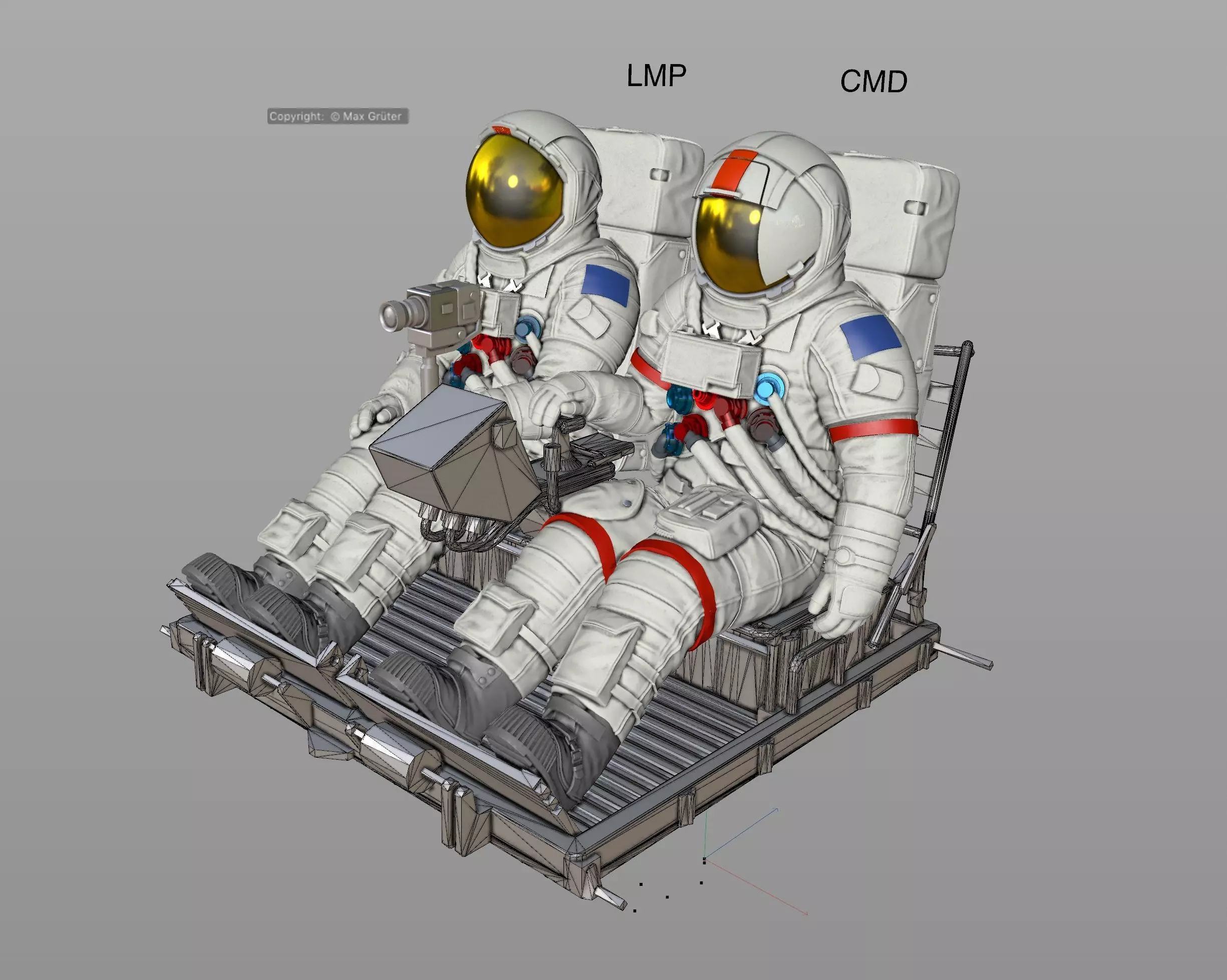 APOLLO Lunar Rover Crew 3D print model_0