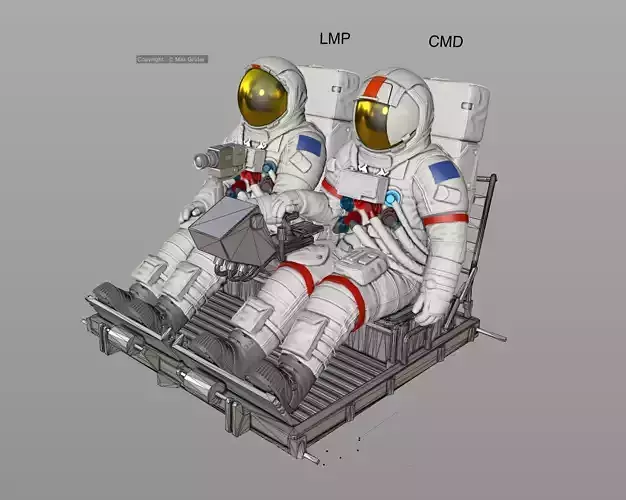 APOLLO Lunar Rover Crew 3D print model