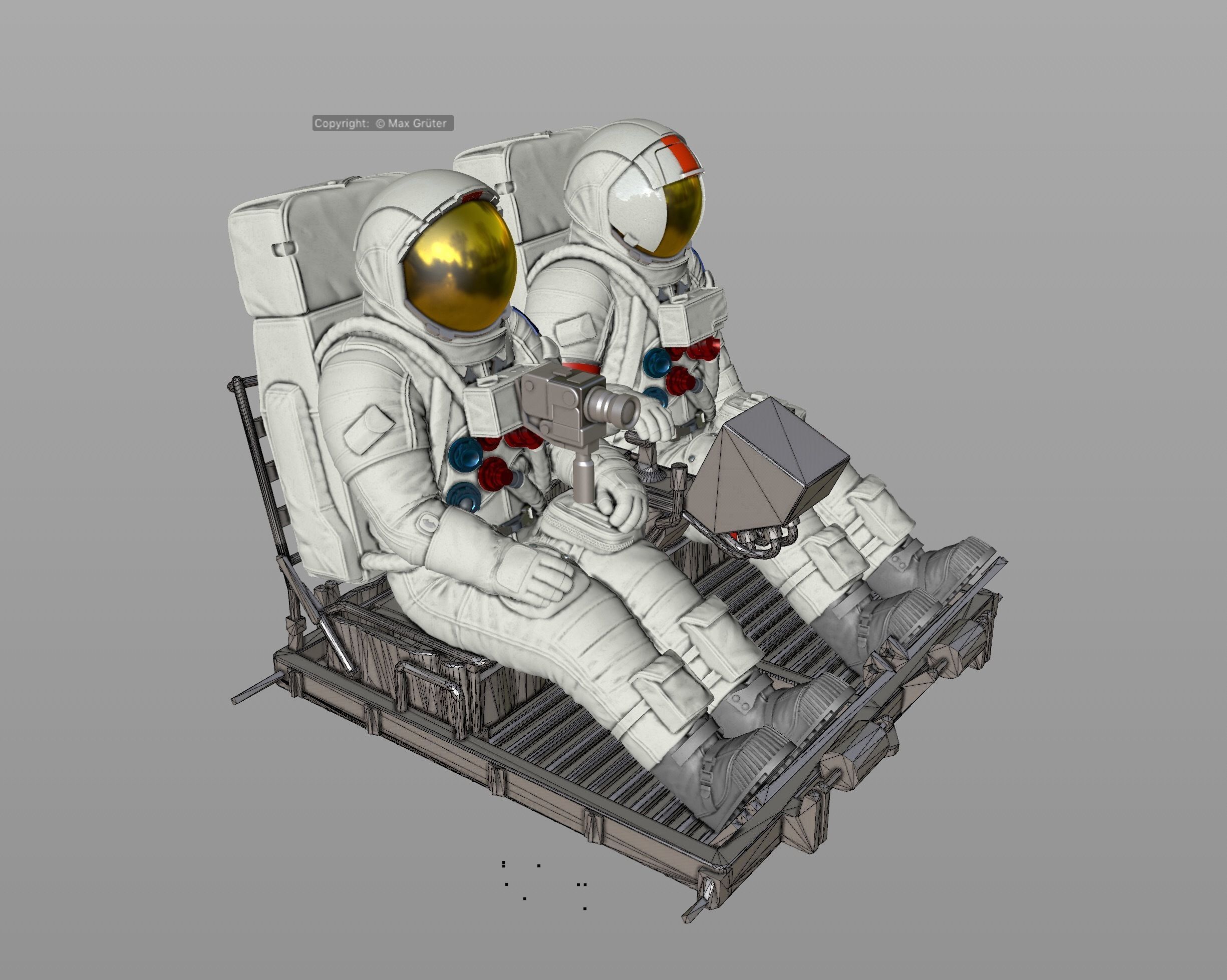 APOLLO Lunar Rover Crew 3D print model_1