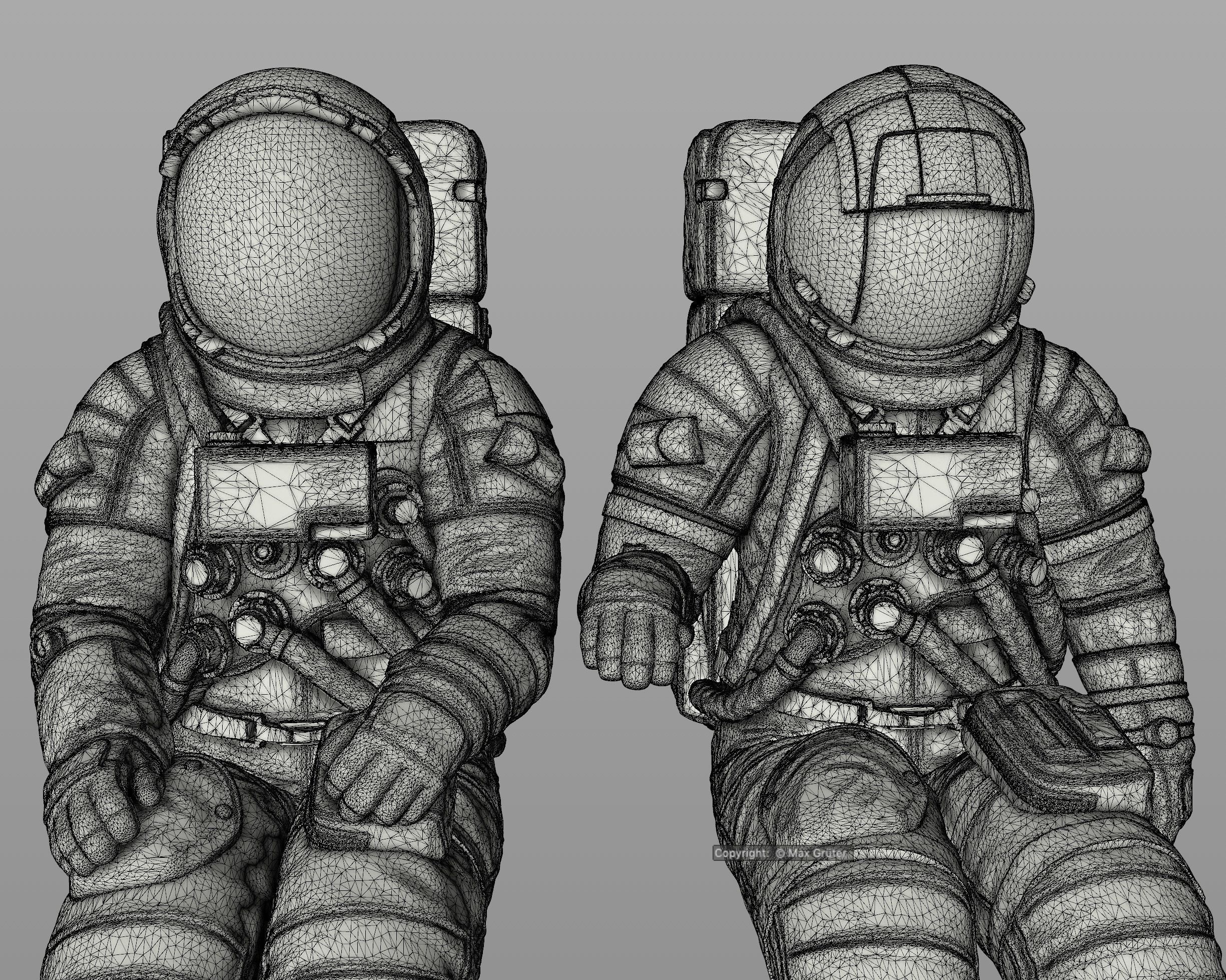 APOLLO Lunar Rover Crew 3D print model_7