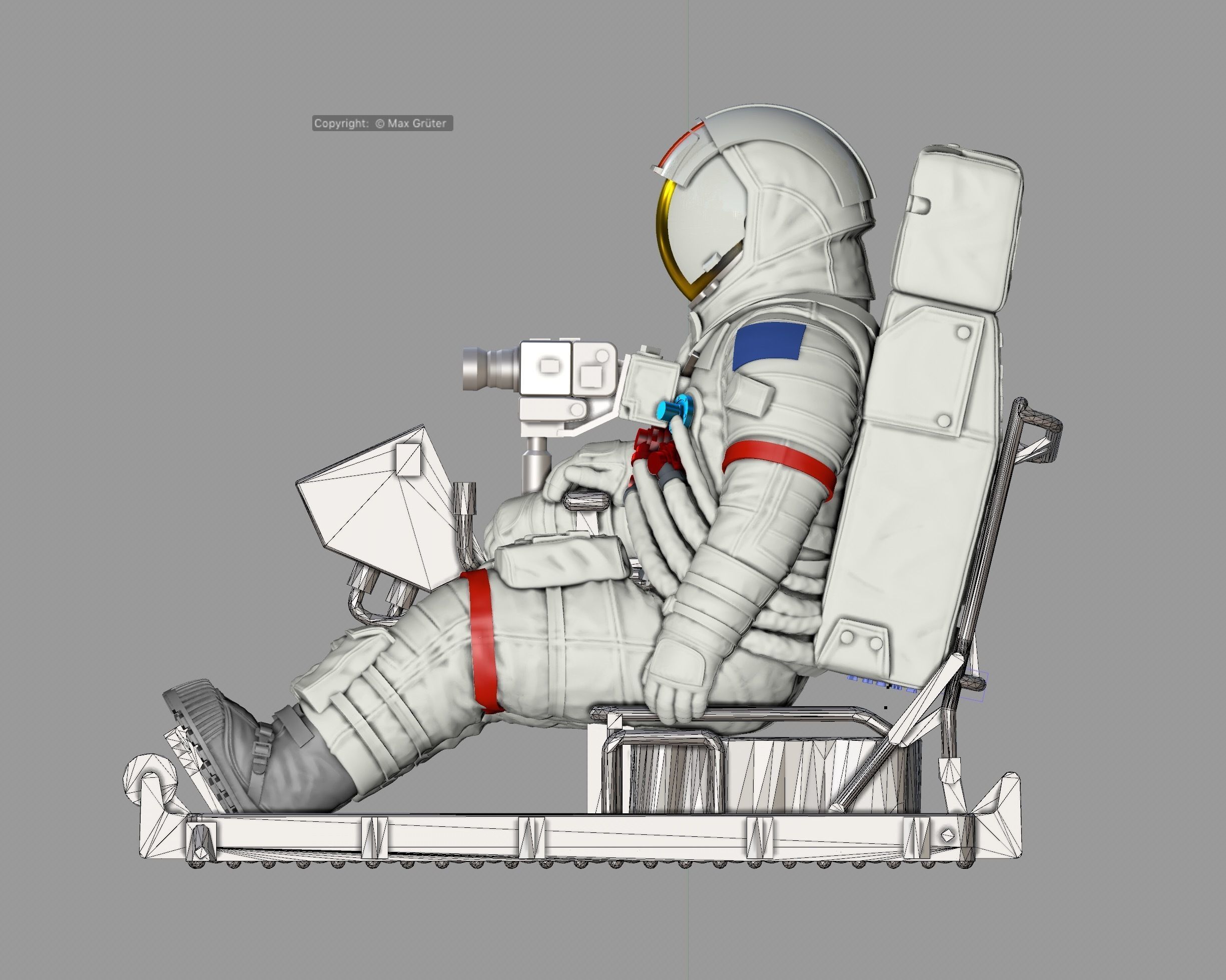 APOLLO Lunar Rover Crew 3D print model_2
