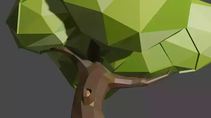 Tree set Low-poly 3D model polygonal