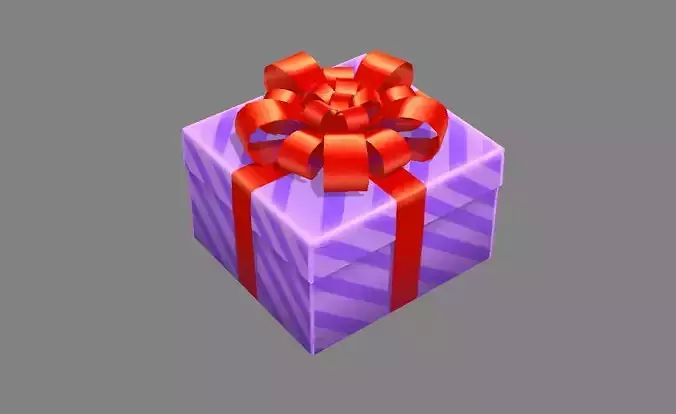 Cartoon purple gift box