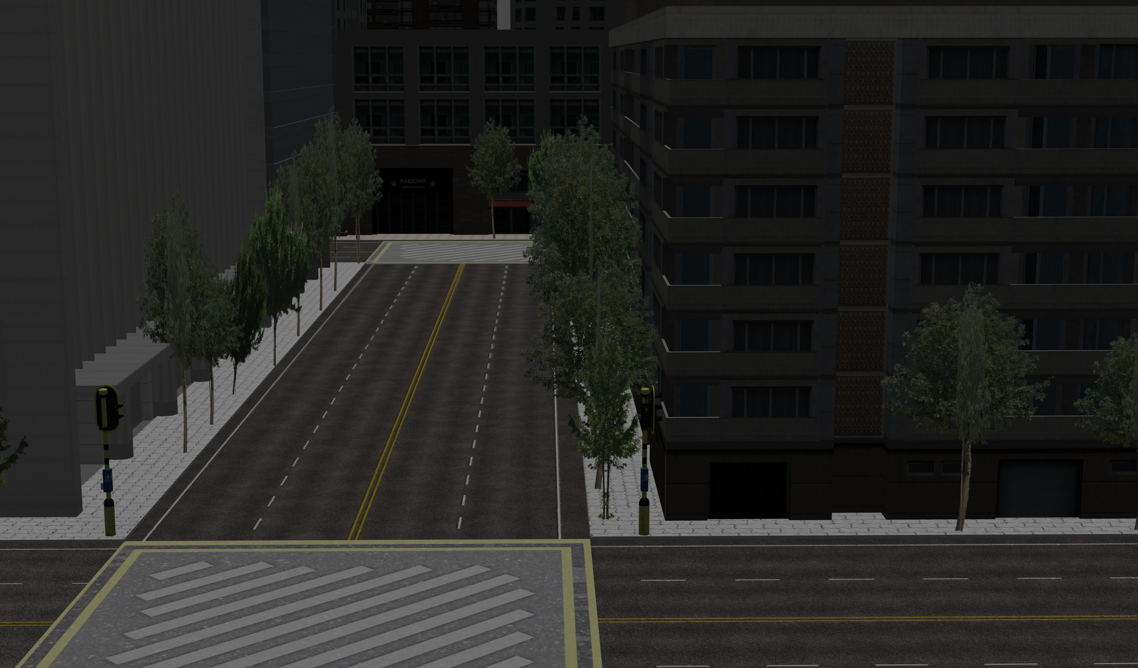 Realistic City with tall buildings Free low-poly 3D model_9