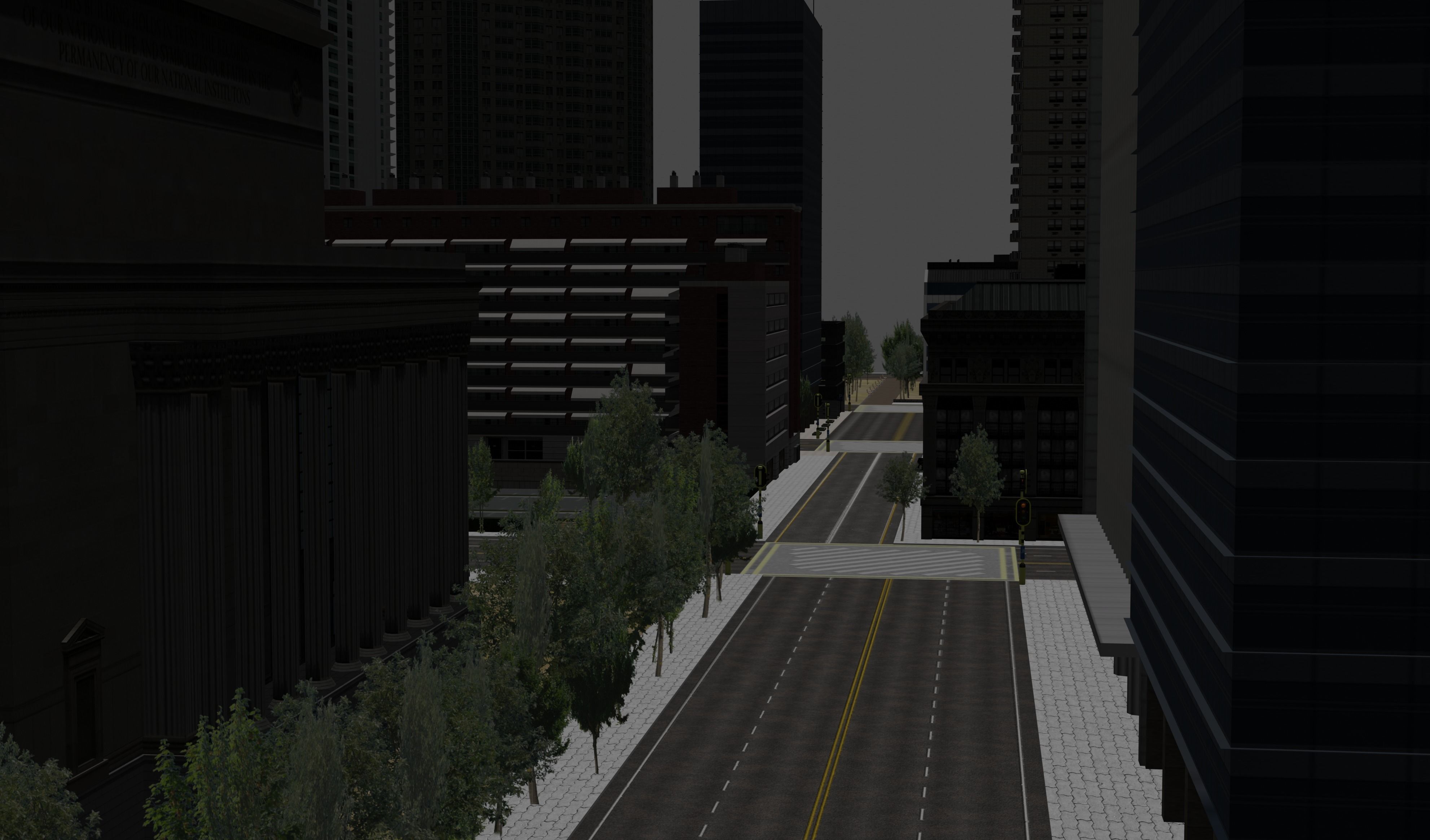 Realistic City with tall buildings Free low-poly 3D model_7