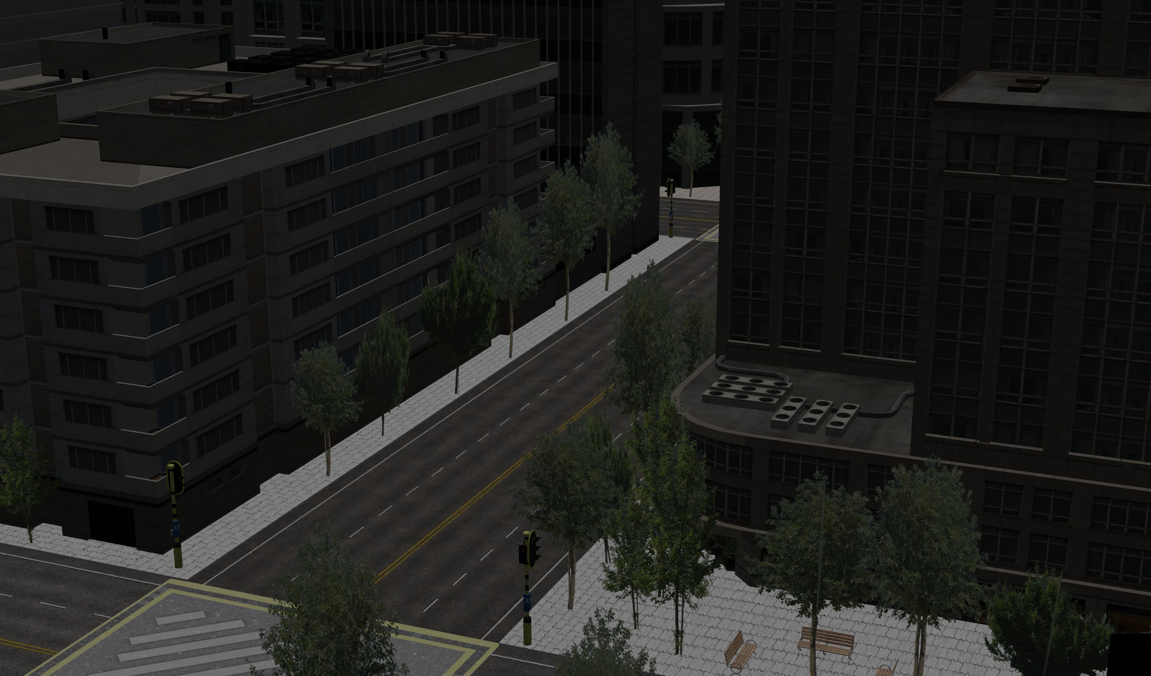 Realistic City with tall buildings Free low-poly 3D model_5