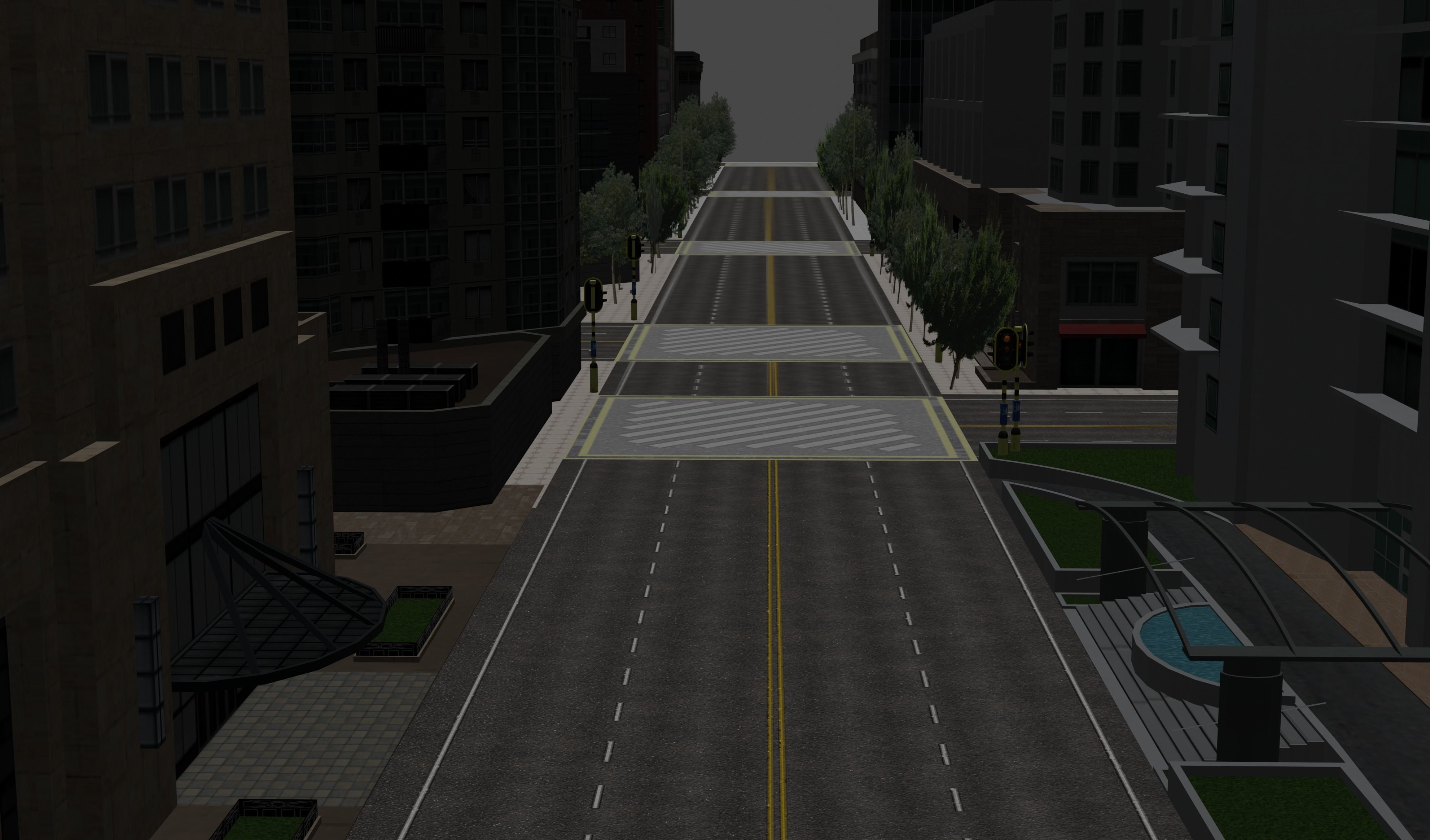 Realistic City with tall buildings Free low-poly 3D model_8