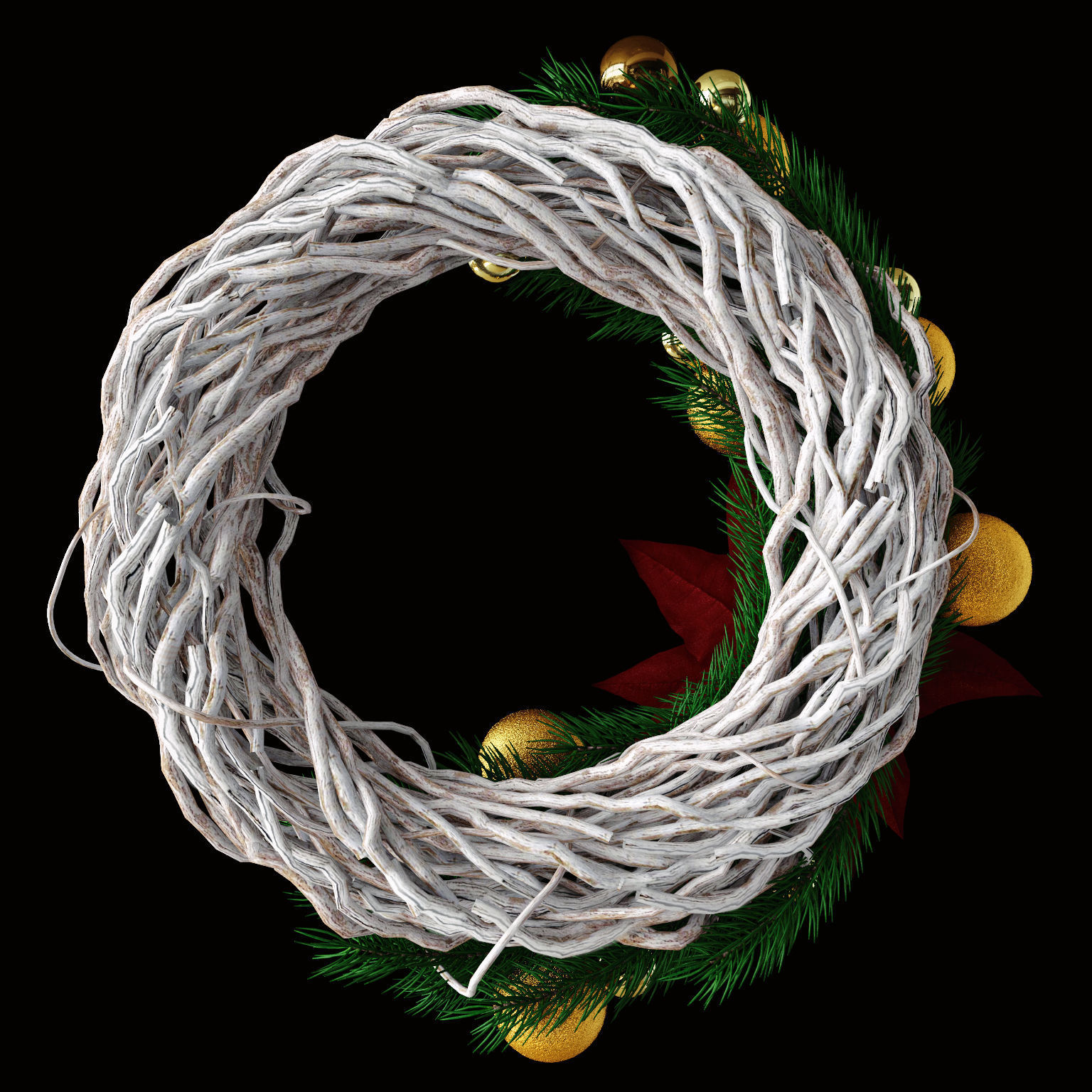 Christmas wreath 3D model_3