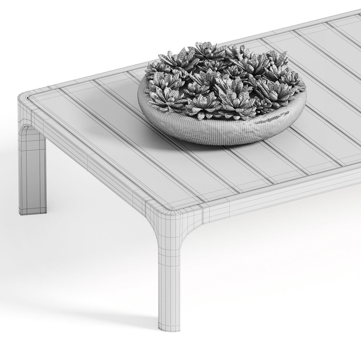 MALTA TEAK COFFEE TABLE 3D model CGTrader