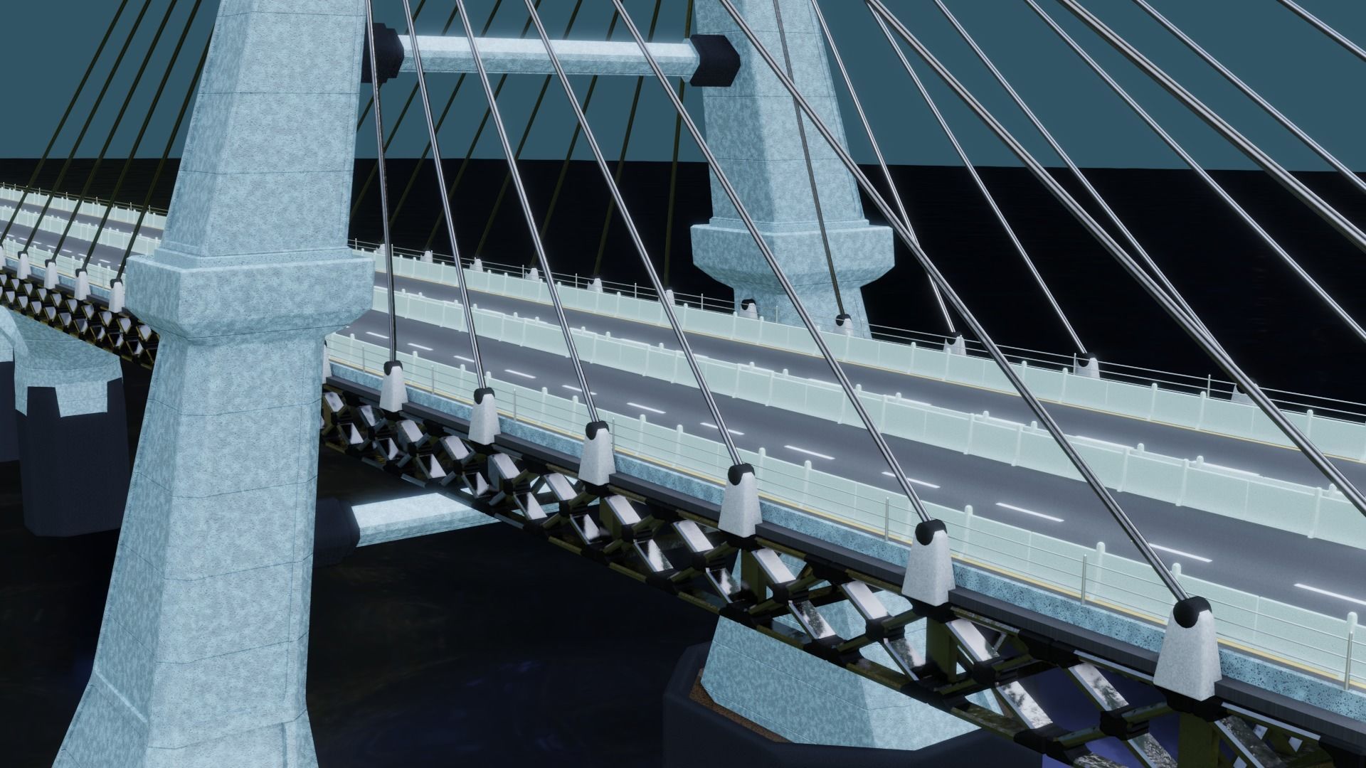Modern Bridge - Cable stayed type  3D model_12
