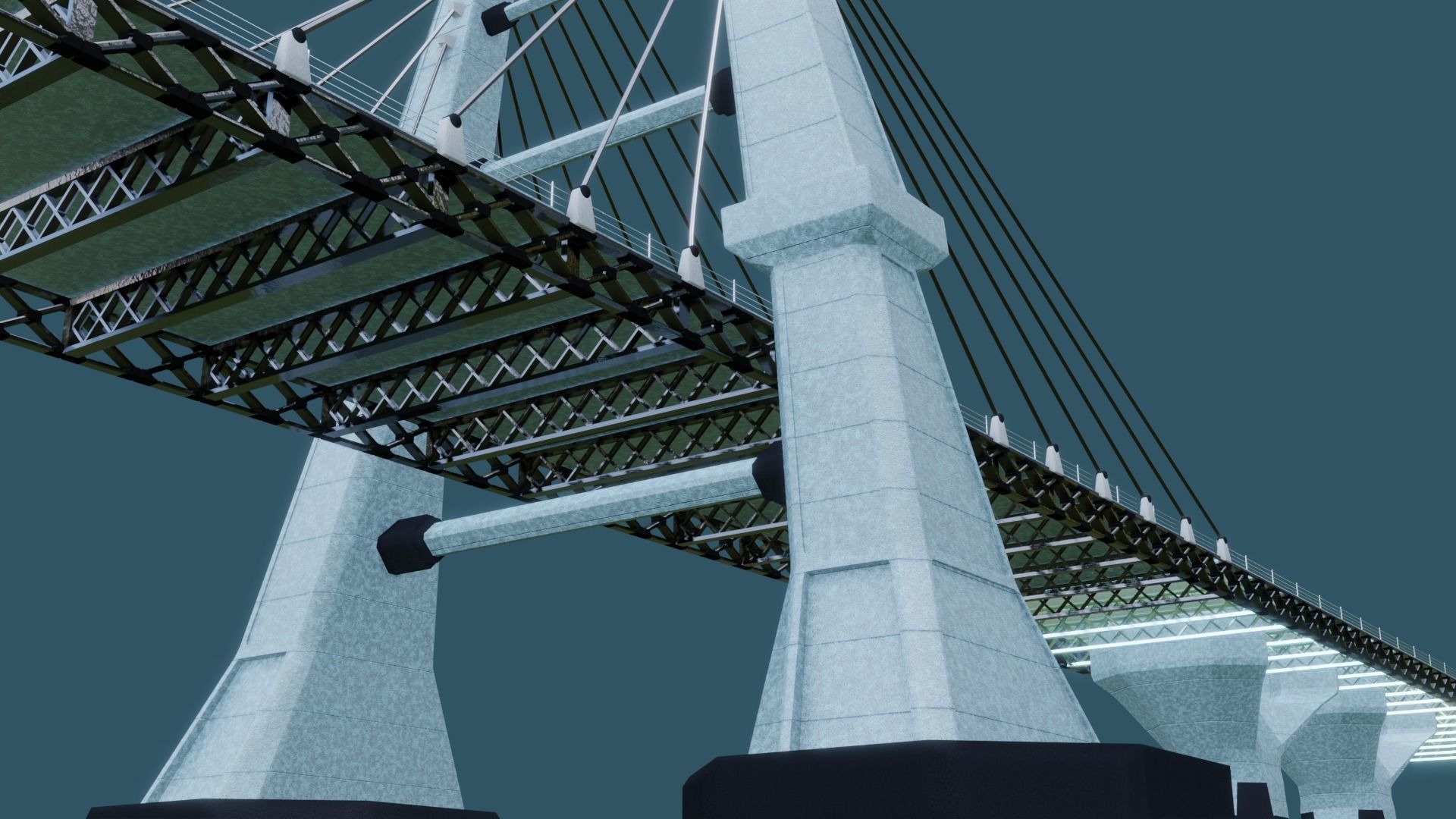 Modern Bridge - Cable stayed type  3D model_13