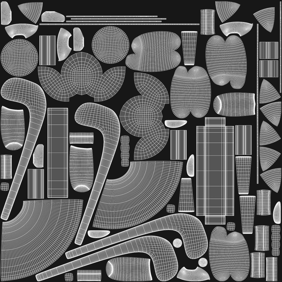 Sled figurines Low-poly 3D model_6