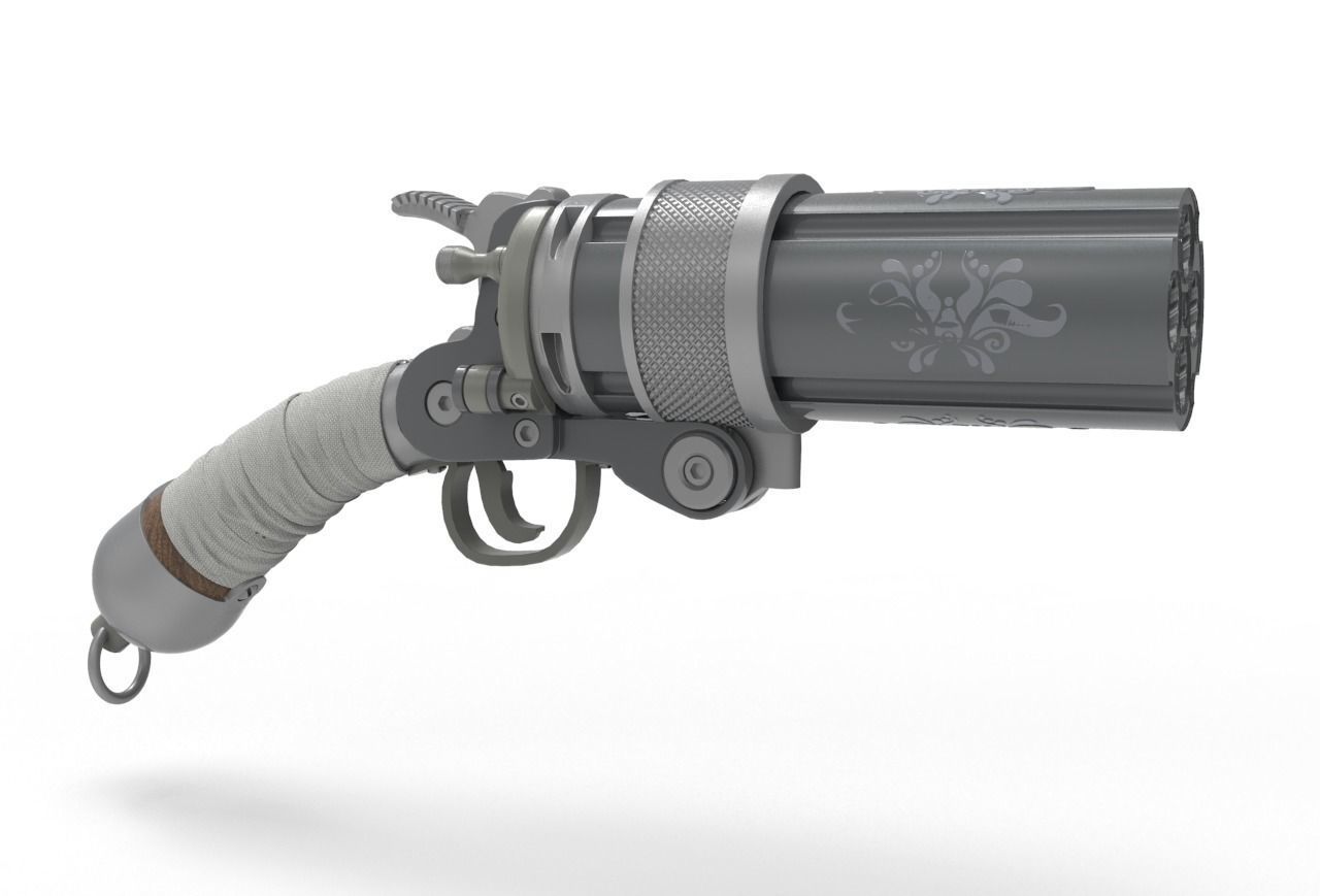 Concept Sci fi  futuristic  pistol 3D model_5
