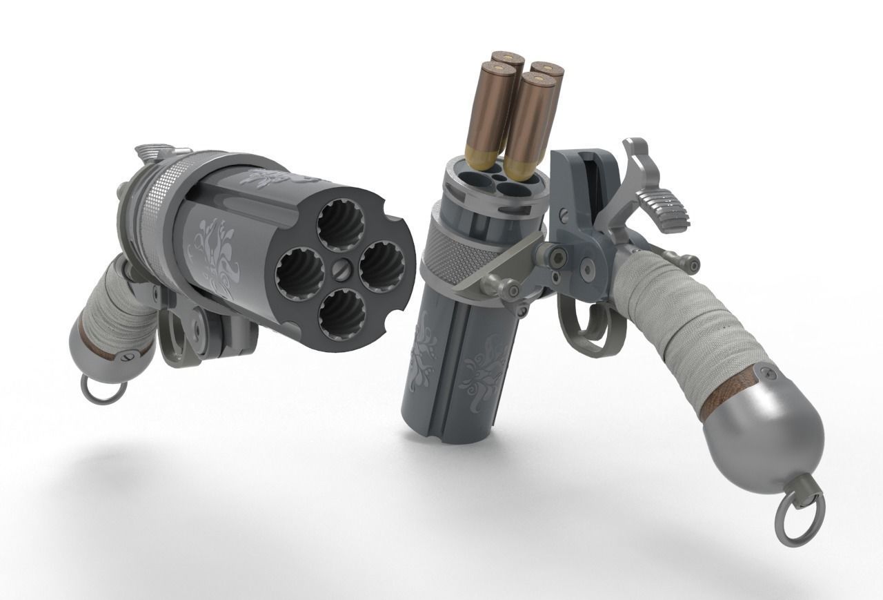 Concept Sci fi  futuristic  pistol 3D model_6