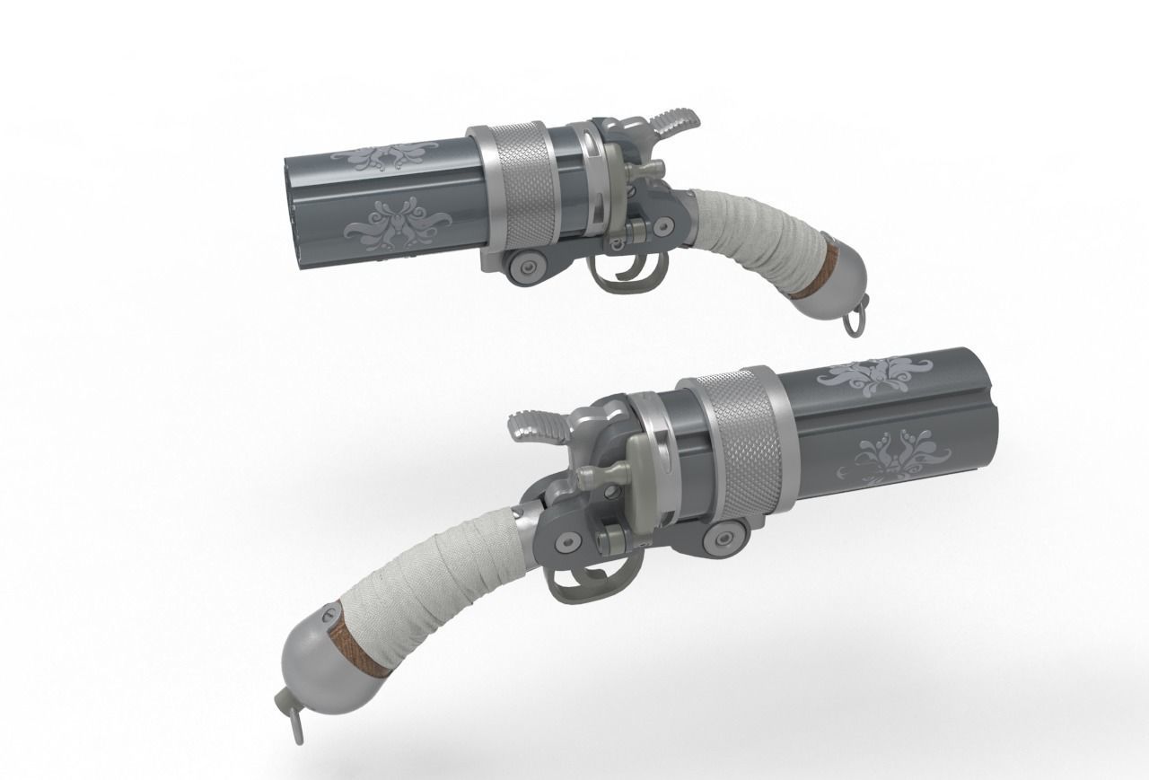 Concept Sci fi  futuristic  pistol 3D model_11