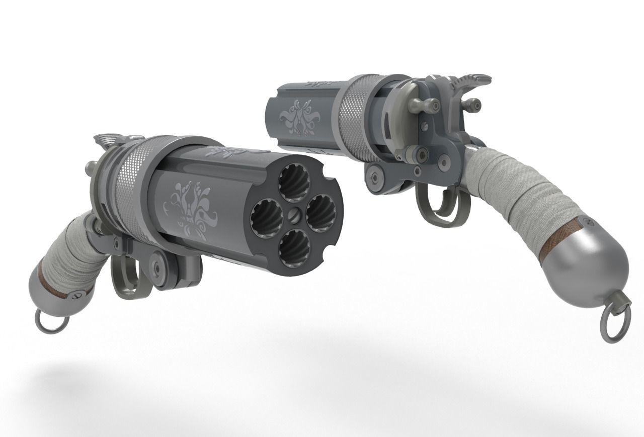 Concept Sci fi  futuristic  pistol 3D model_3