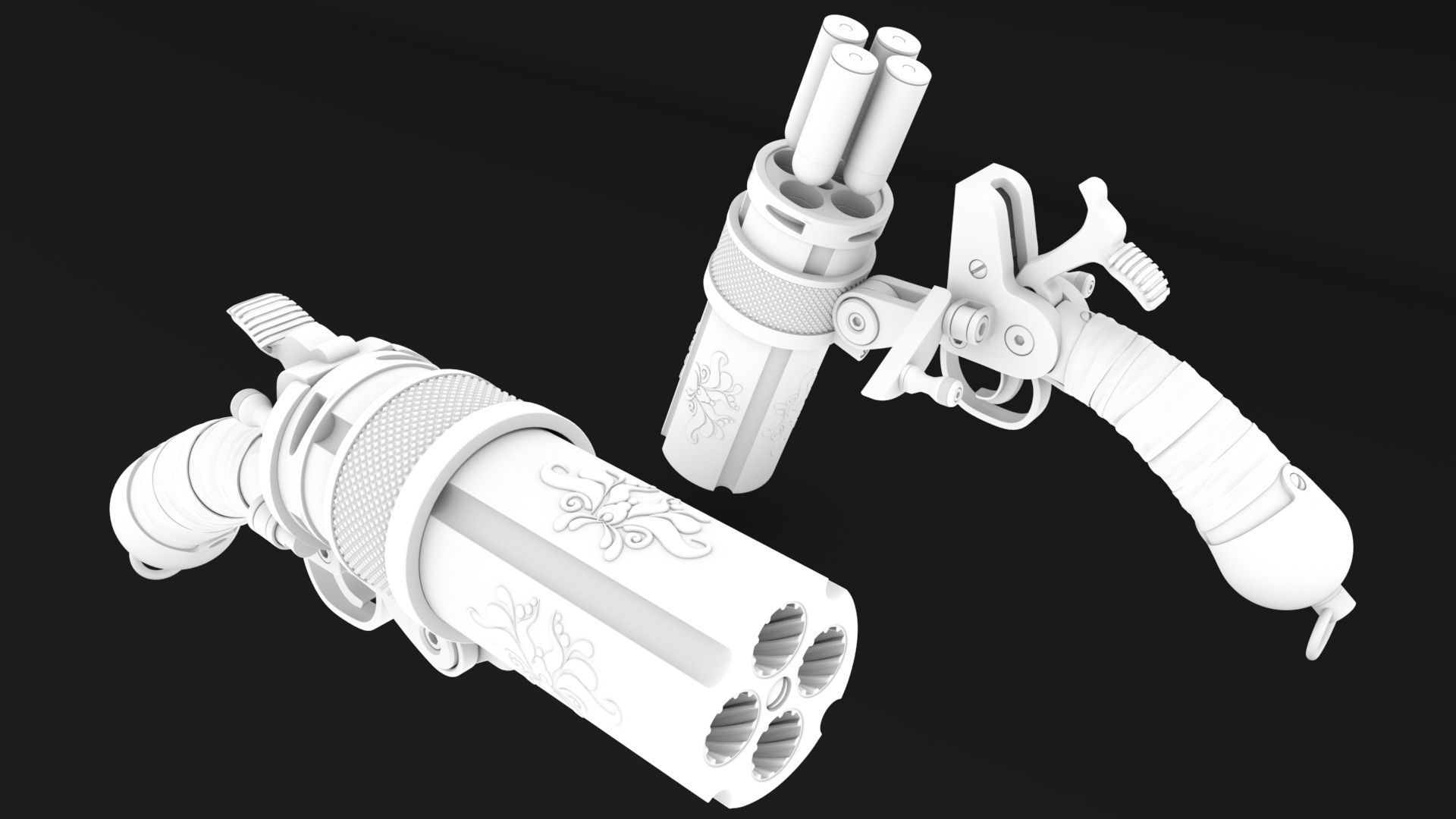 Concept Sci fi  futuristic  pistol 3D model_23