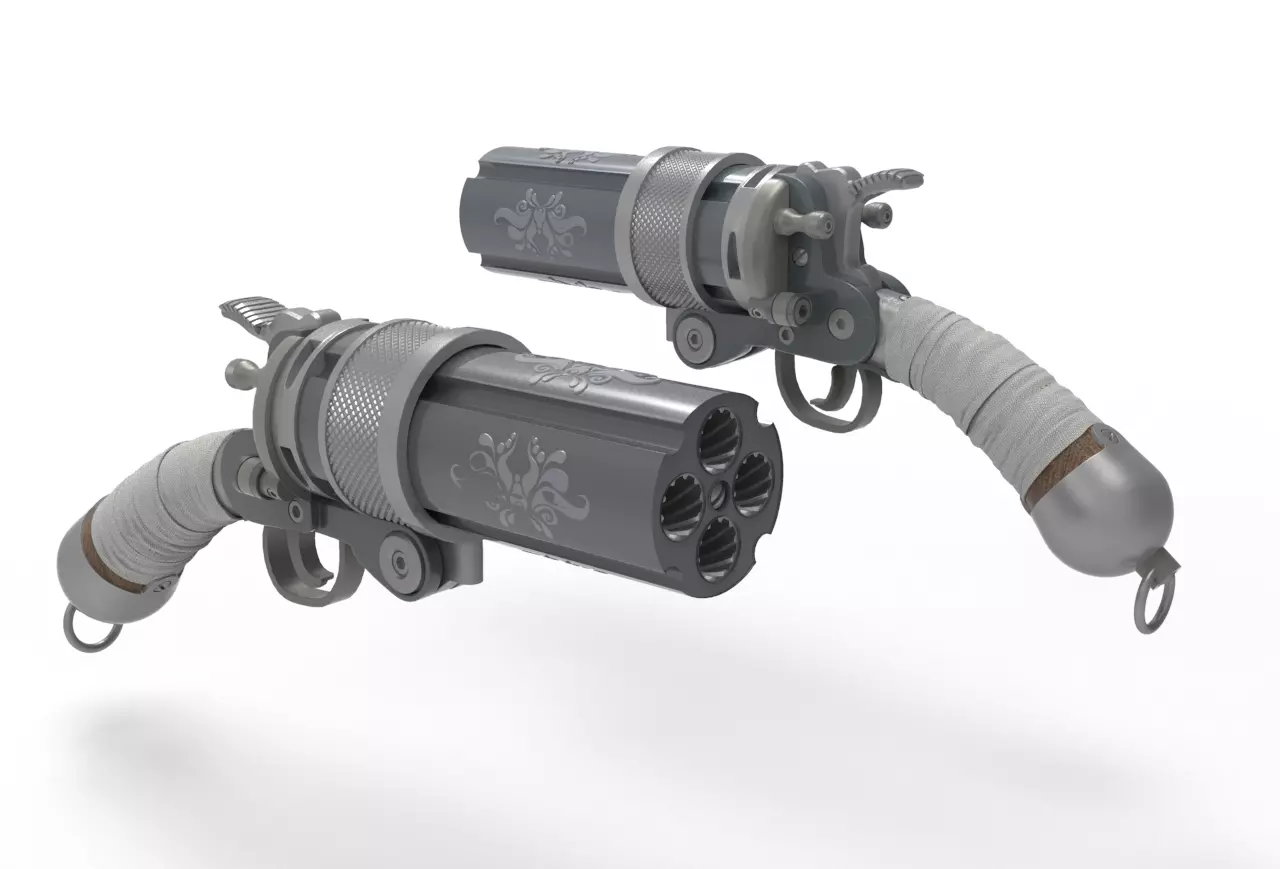 Concept Sci fi  futuristic  pistol 3D model_0