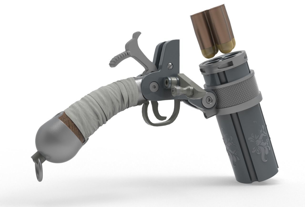 Concept Sci fi  futuristic  pistol 3D model_15