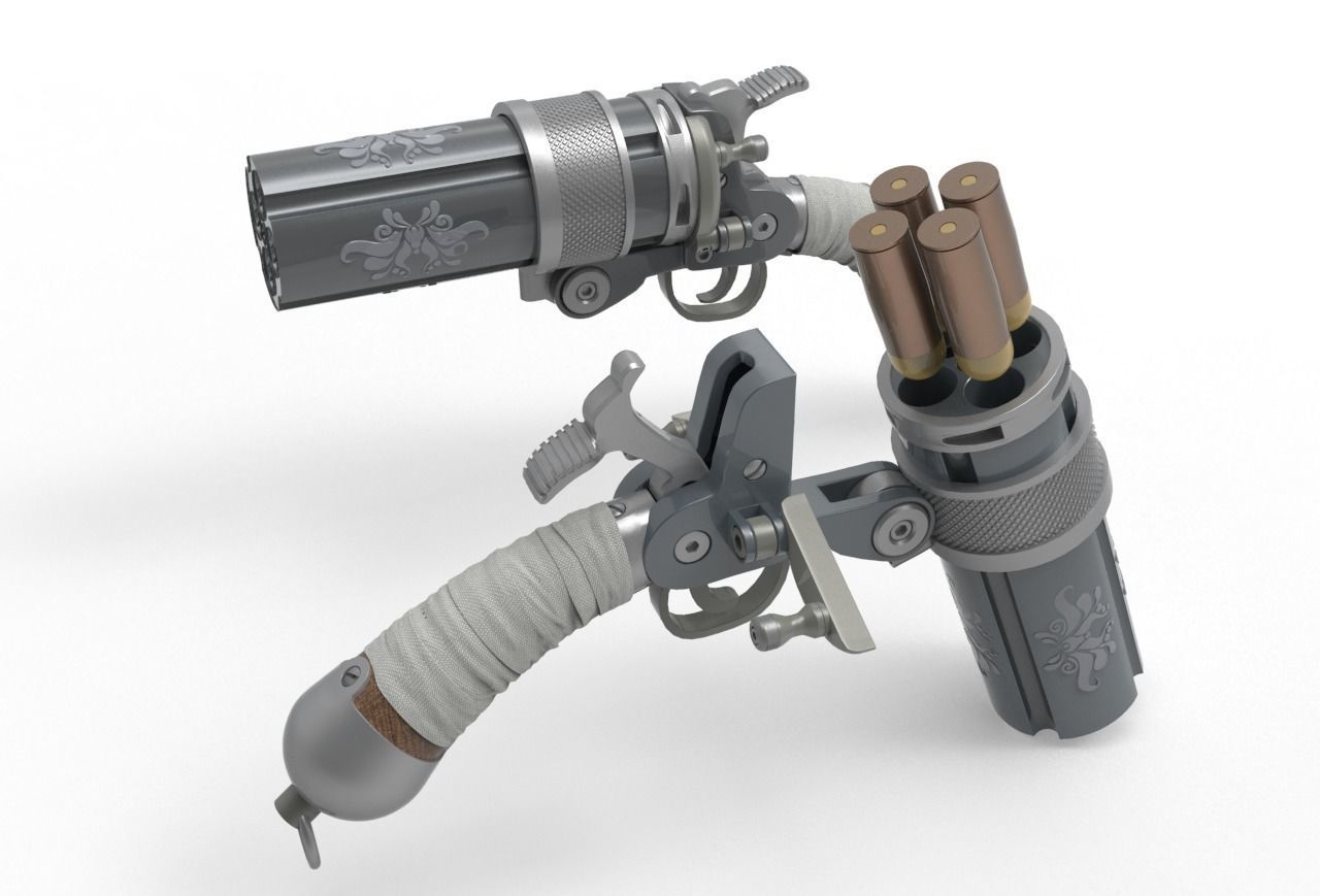 Concept Sci fi  futuristic  pistol 3D model_12