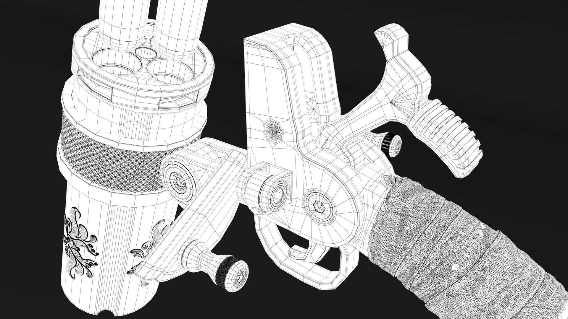 Concept Sci fi  futuristic  pistol 3D model_25