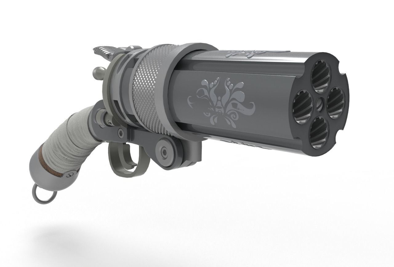 Concept Sci fi  futuristic  pistol 3D model_1