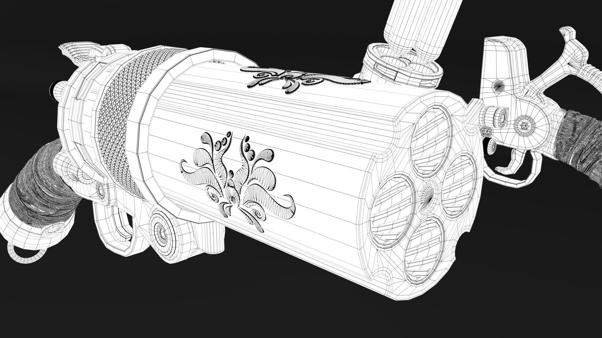 Concept Sci fi  futuristic  pistol 3D model_28