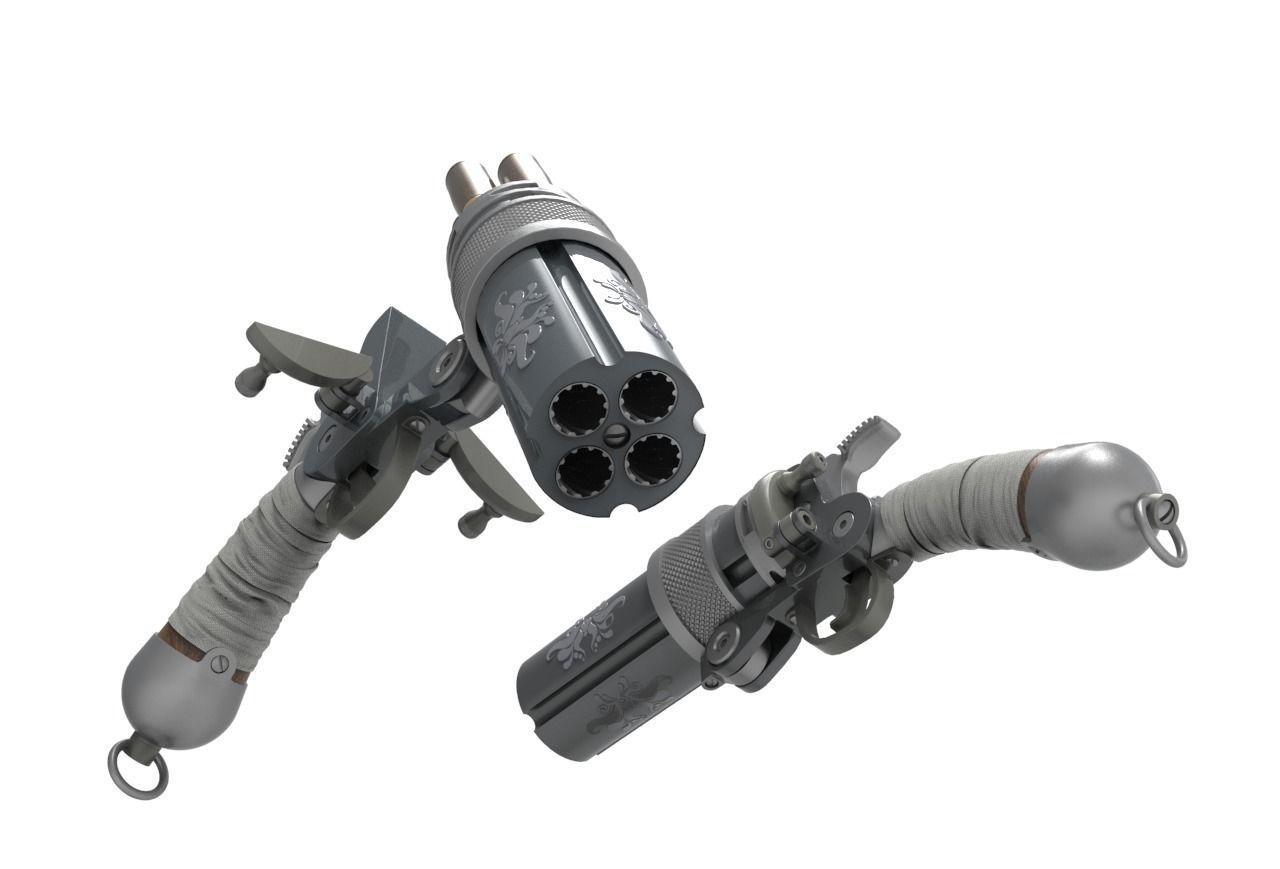 Concept Sci fi  futuristic  pistol 3D model_9