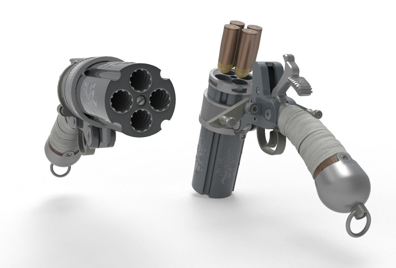 Concept Sci fi  futuristic  pistol 3D model_19