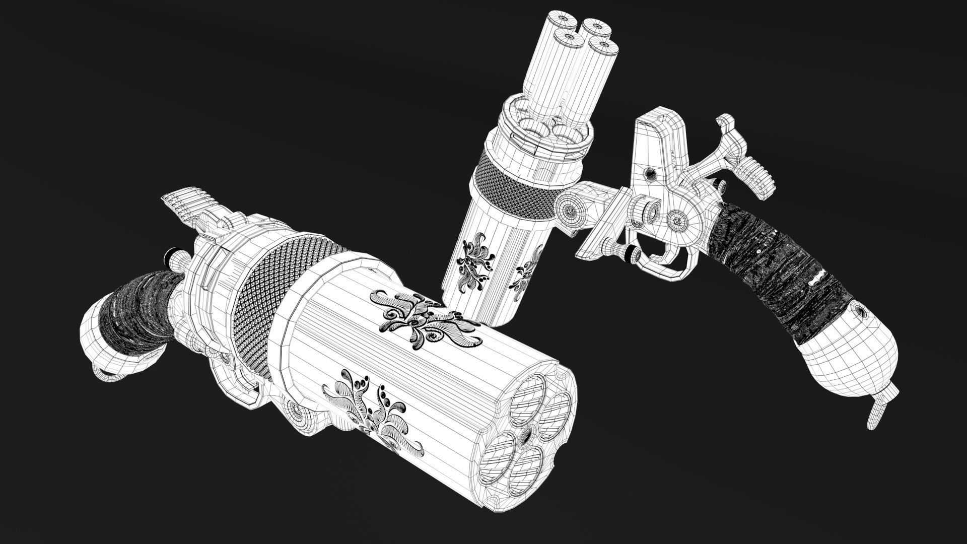 Concept Sci fi  futuristic  pistol 3D model_26