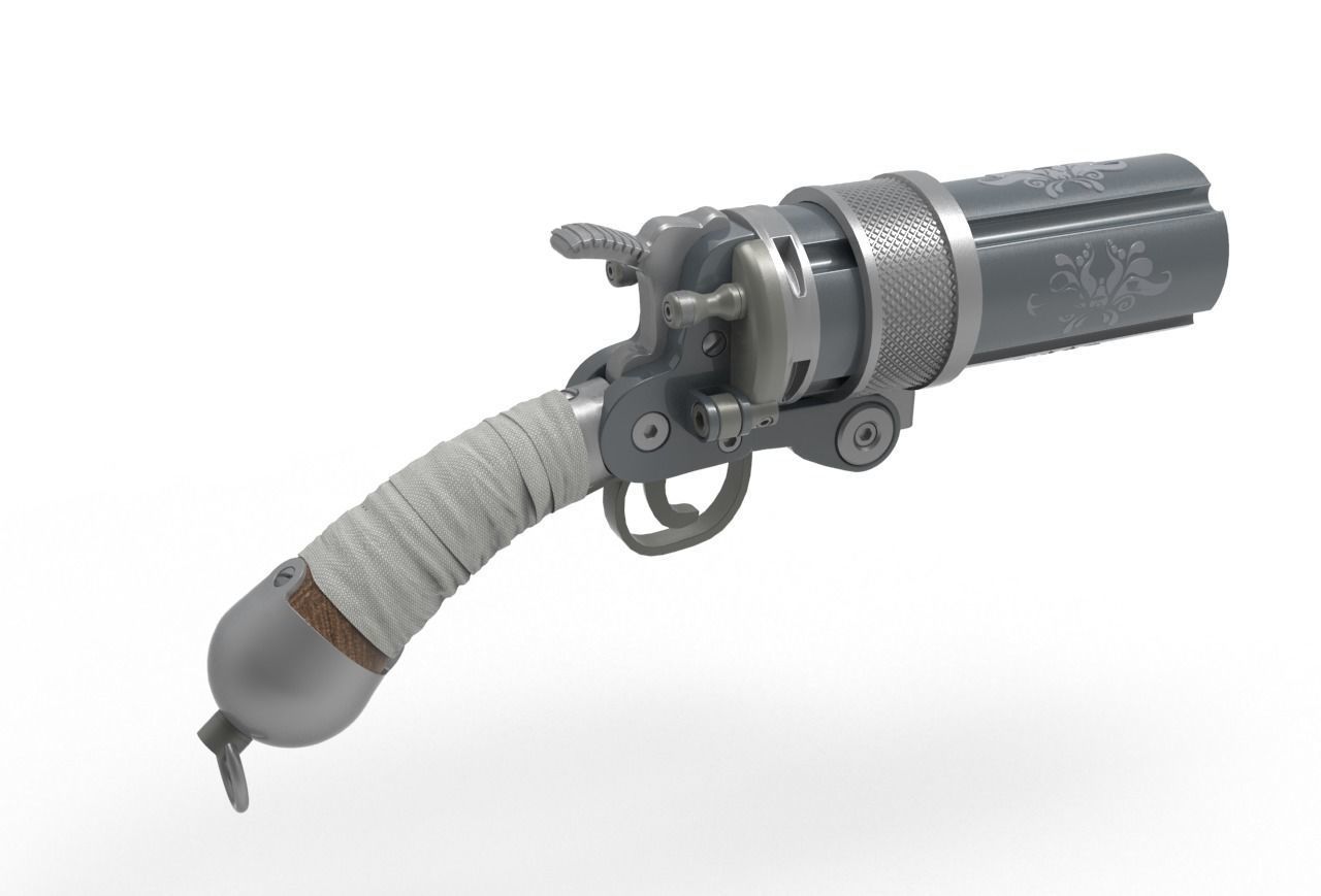 Concept Sci fi  futuristic  pistol 3D model_7