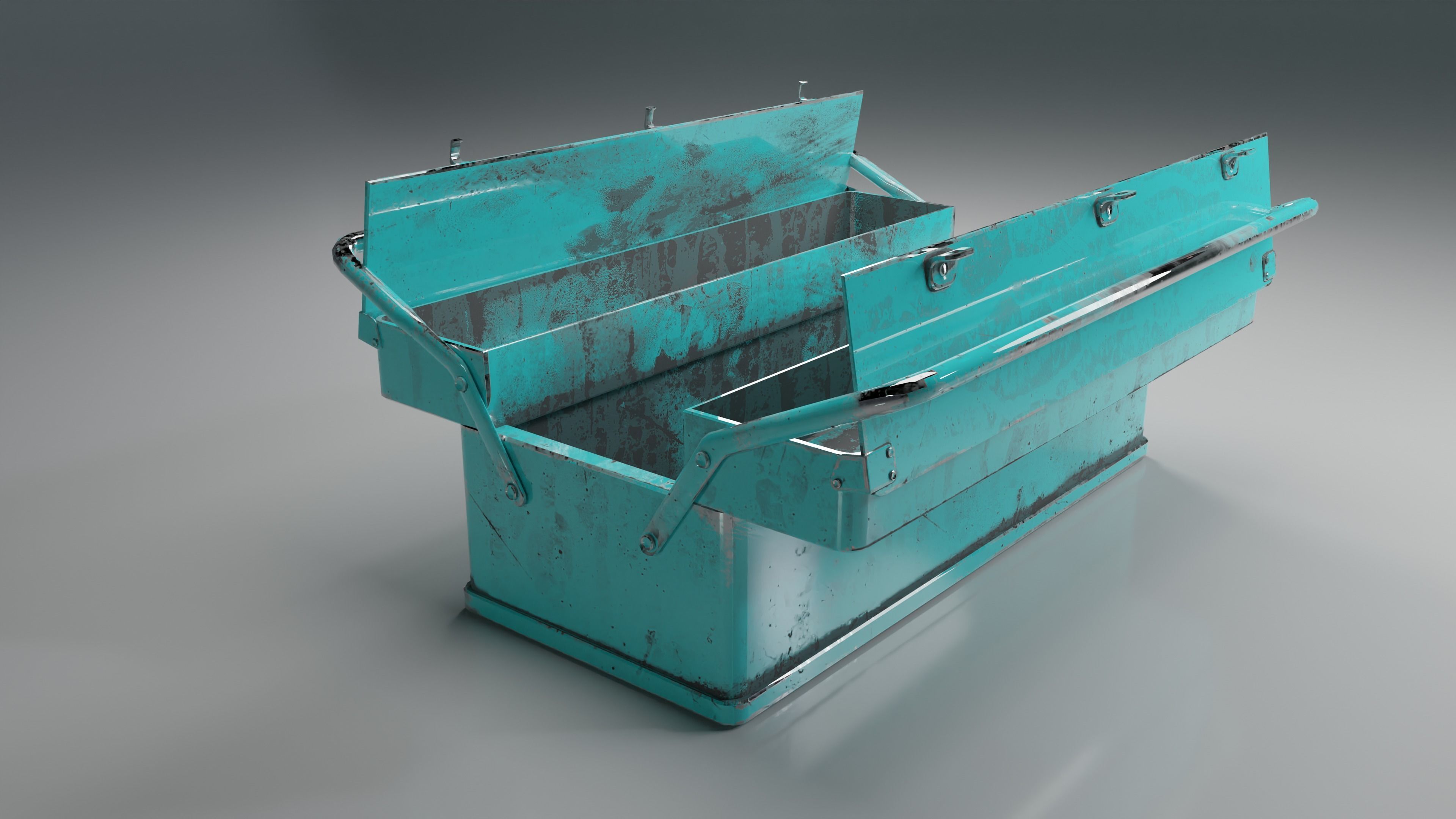 Old Toolbox Low-poly 3D model_4