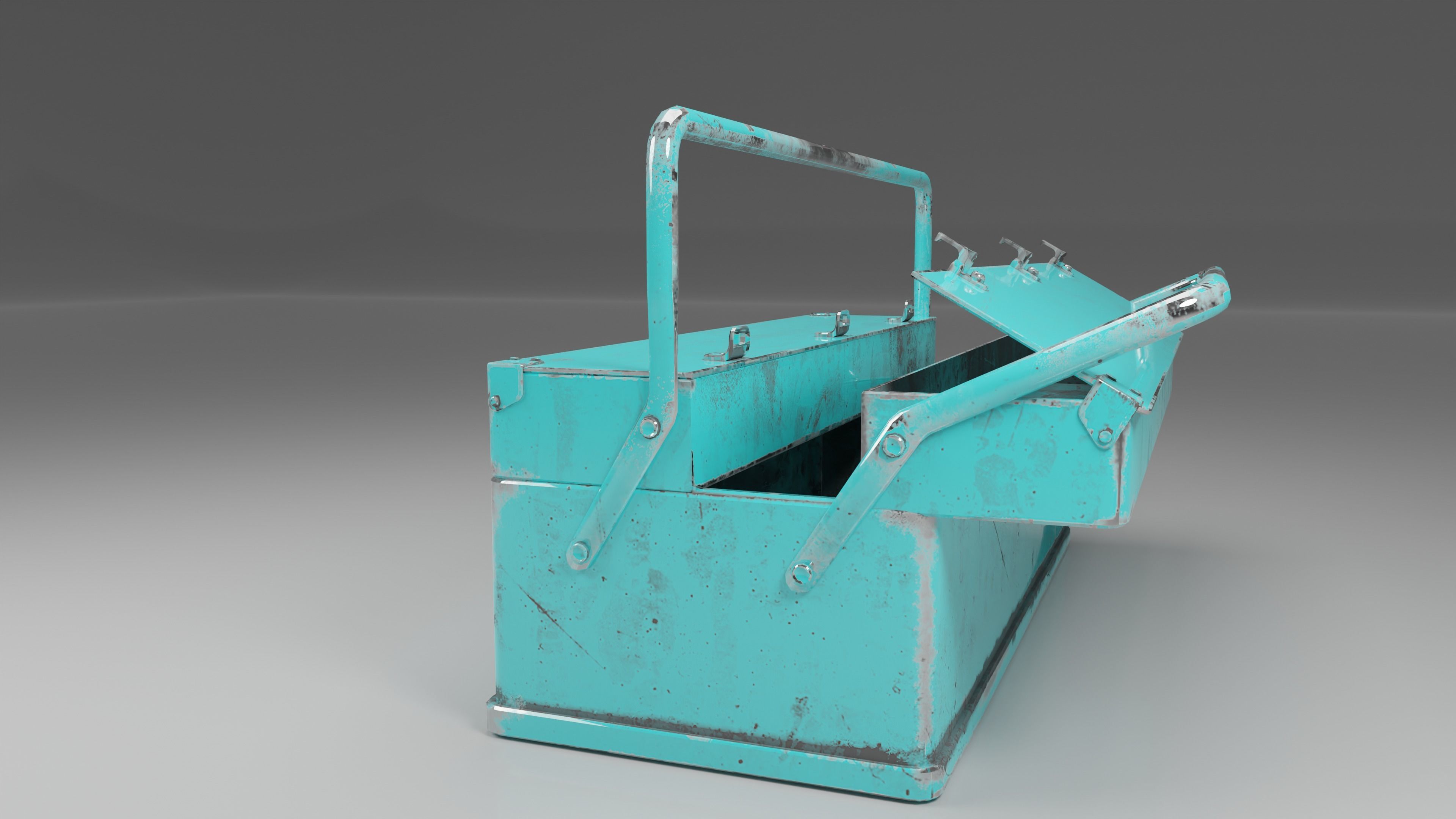 Old Toolbox Low-poly 3D model_5