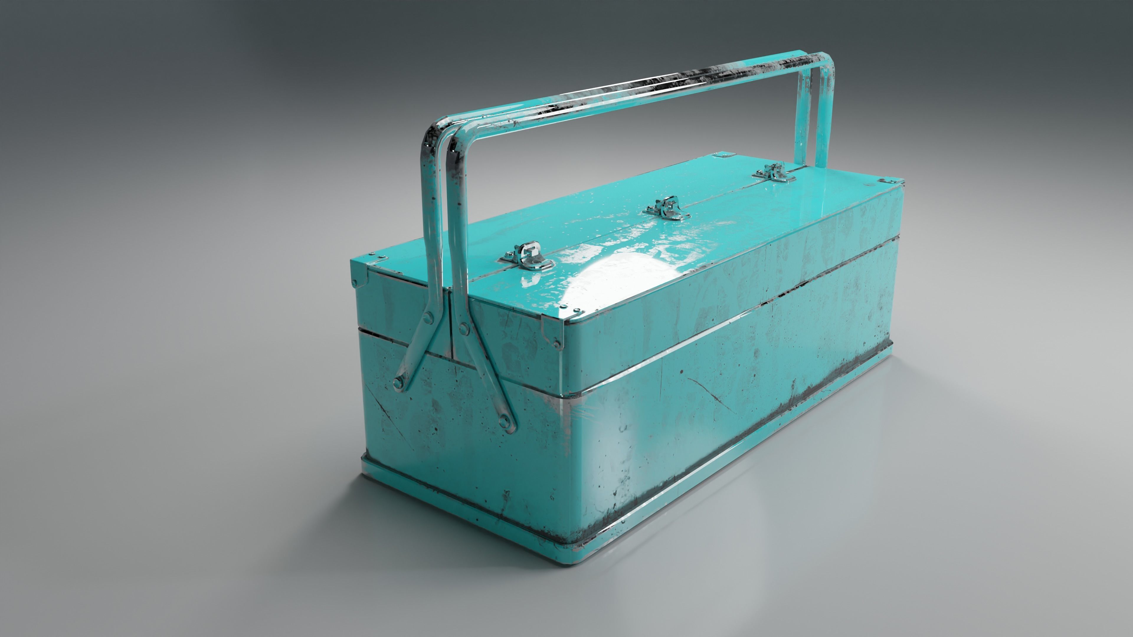 Old Toolbox Low-poly 3D model_2