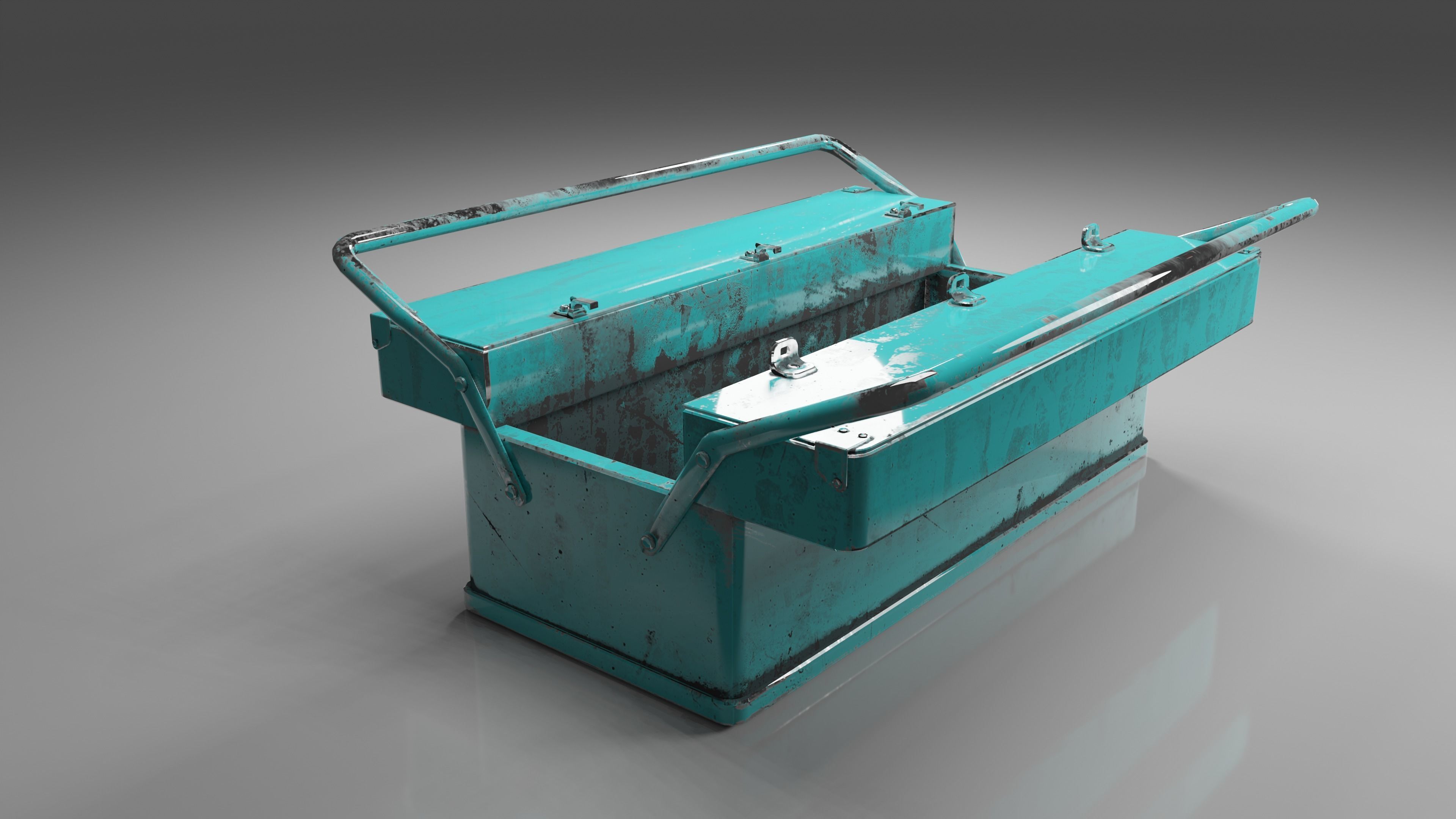 Old Toolbox Low-poly 3D model_3