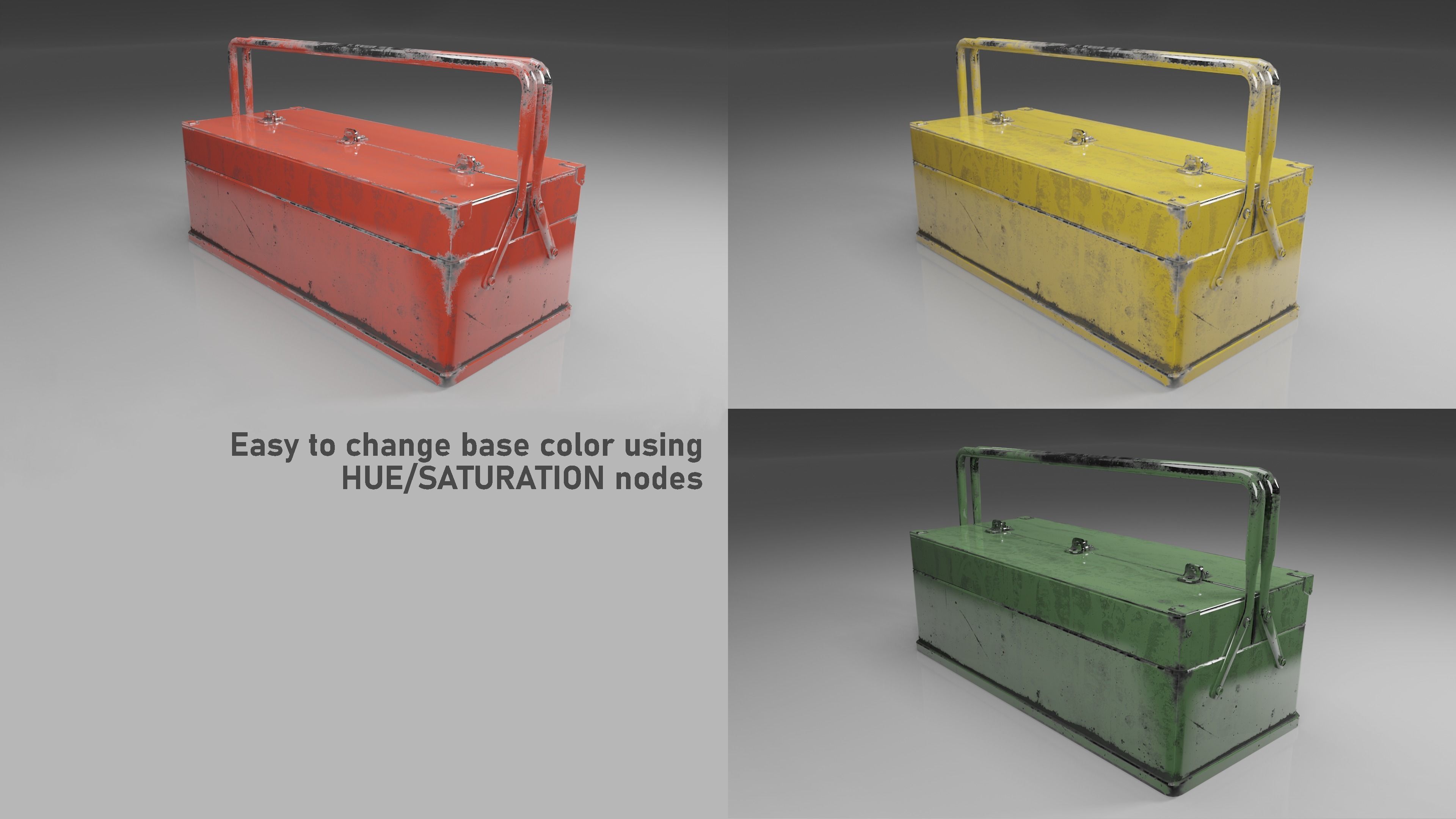 Old Toolbox Low-poly 3D model_6