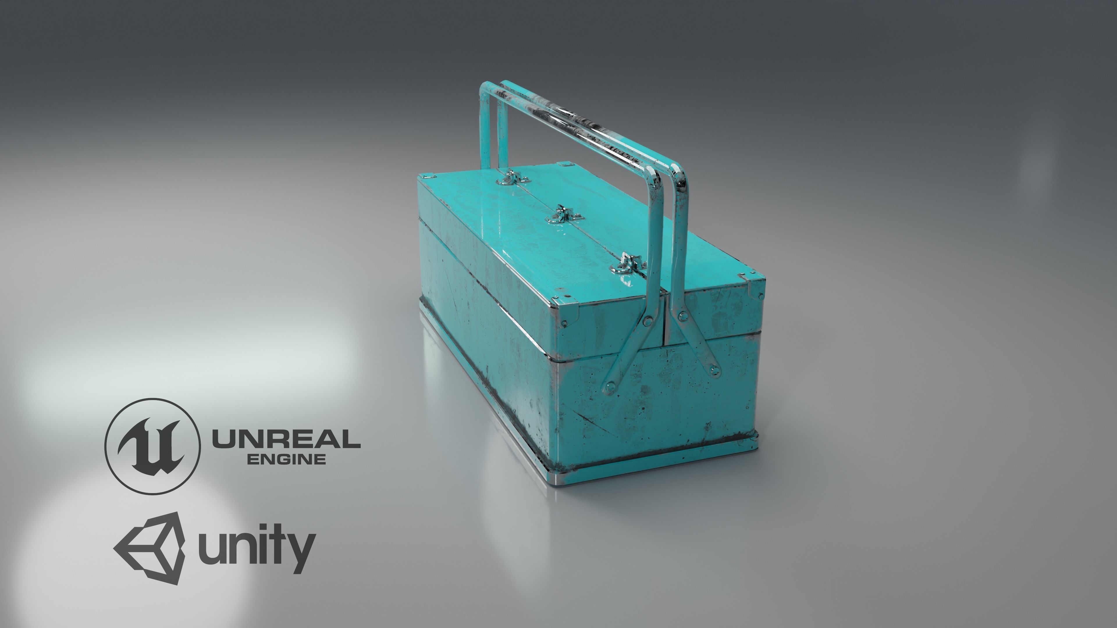 Old Toolbox Low-poly 3D model_1