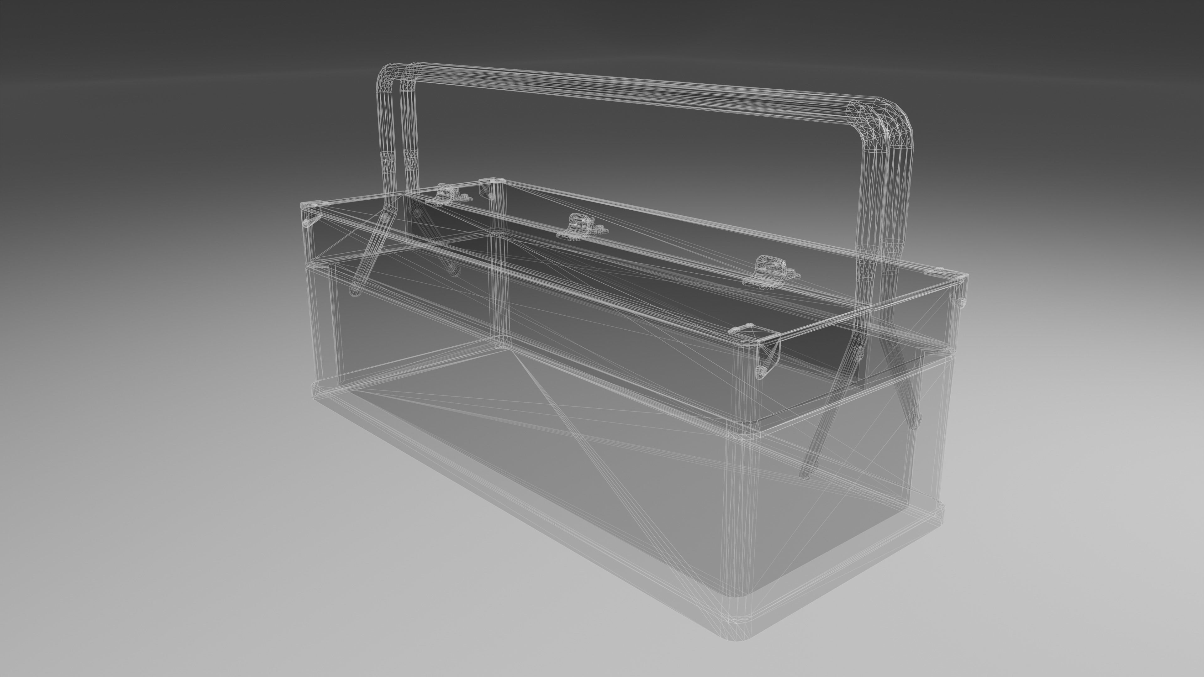 Old Toolbox Low-poly 3D model_7