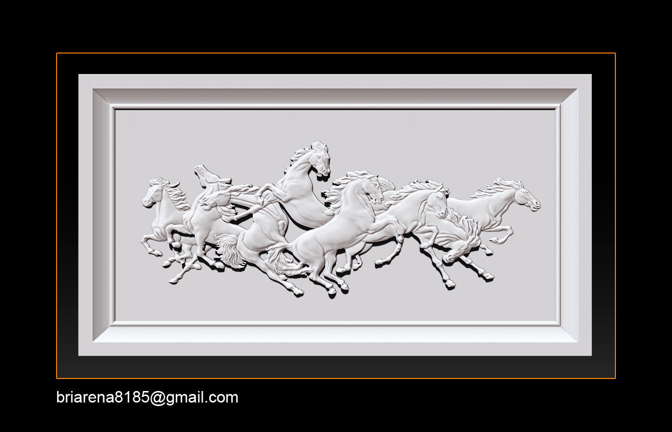 Race Horse wood carving file stl OBJ and ZTL for CNC 3D print model_5
