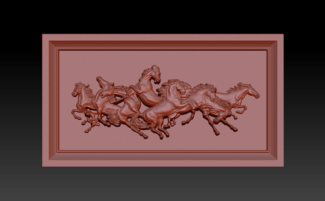 Race Horse wood carving file stl OBJ and ZTL for CNC 3D print model_12