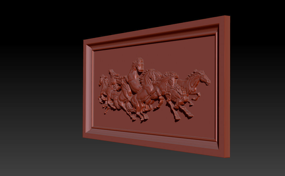 Race Horse wood carving file stl OBJ and ZTL for CNC 3D print model_11