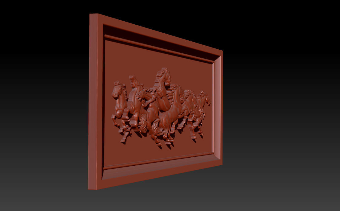Race Horse wood carving file stl OBJ and ZTL for CNC 3D print model_13