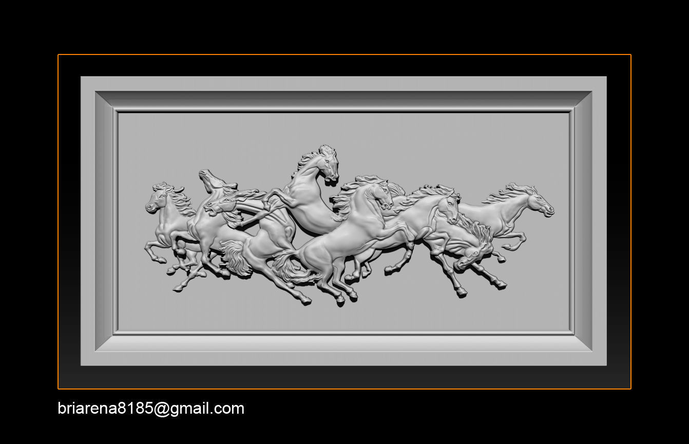 Race Horse wood carving file stl OBJ and ZTL for CNC 3D print model_7