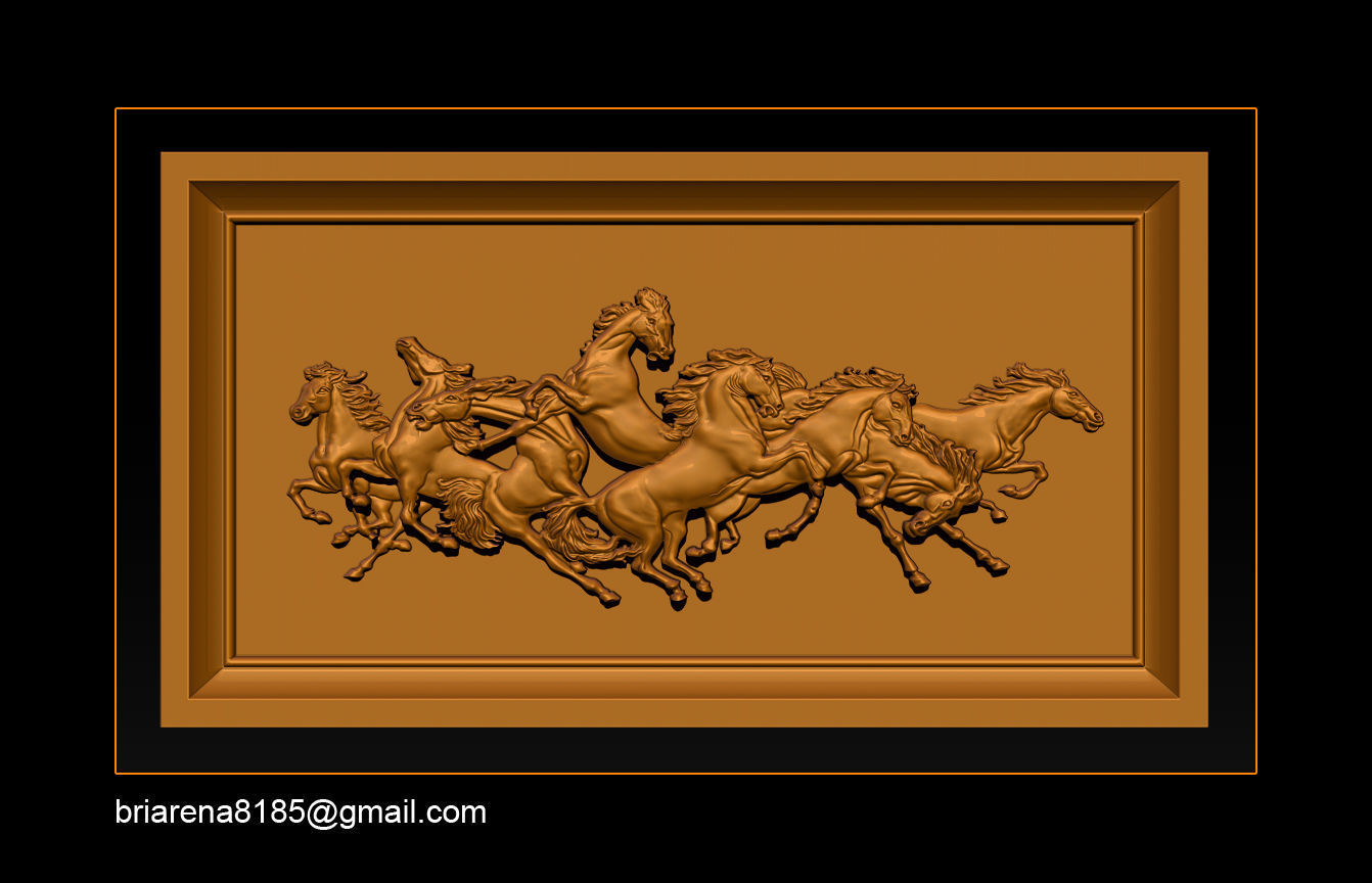 Race Horse wood carving file stl OBJ and ZTL for CNC 3D print model_14