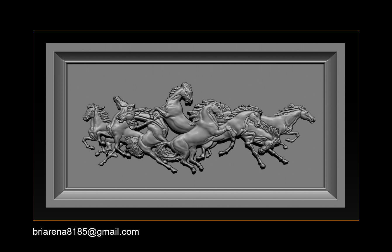 Race Horse wood carving file stl OBJ and ZTL for CNC 3D print model_17