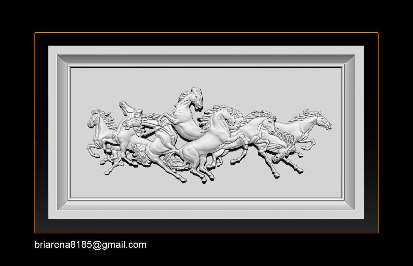 Race Horse wood carving file stl OBJ and ZTL for CNC 3D print model_2
