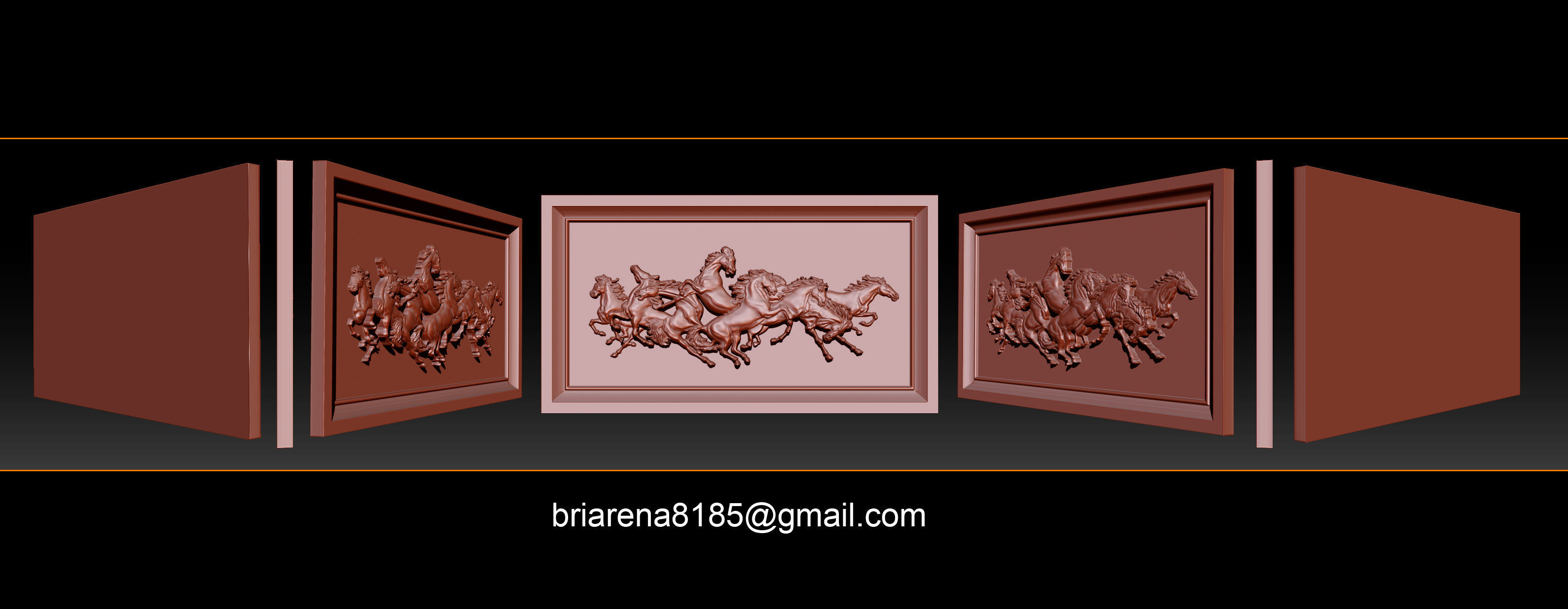 Race Horse wood carving file stl OBJ and ZTL for CNC 3D print model_1
