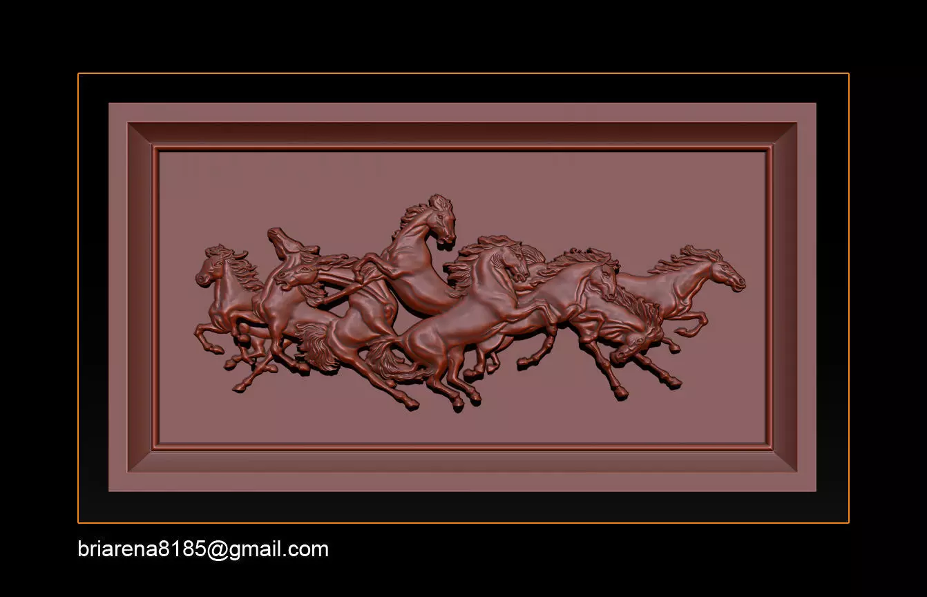 Race Horse wood carving file stl OBJ and ZTL for CNC 3D print model_0