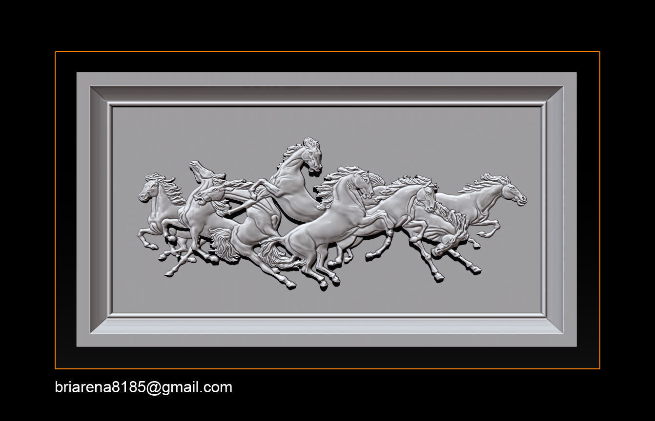 Race Horse wood carving file stl OBJ and ZTL for CNC 3D print model_15